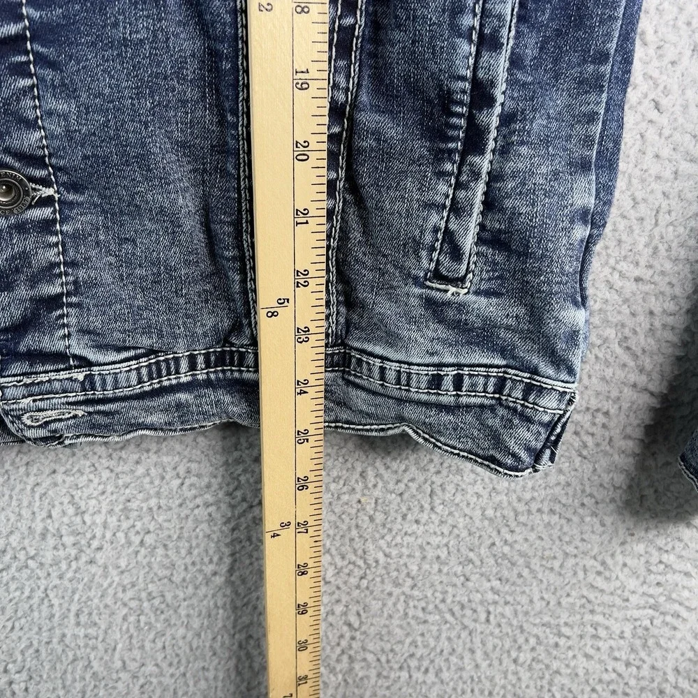 BKE‎ Men Jacket MEDIUM Blue Denim Jacket Western Button Trucker Stretch